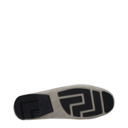 Versace Gray Leather Slip-On Loafers