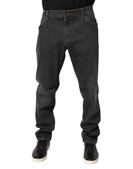Dolce & Gabbana Dark Gray Slim Fit Cotton Men Denim Jeans