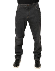 Dolce & Gabbana Dark Gray Slim Fit Cotton Men Denim Jeans