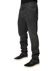 Dolce & Gabbana Dark Gray Slim Fit Cotton Men Denim Jeans