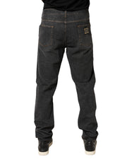 Dolce & Gabbana Dark Gray Slim Fit Cotton Men Denim Jeans