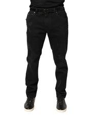 Dolce & Gabbana Black Tattered Skinny Cotton Denim Jeans