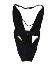 Dolce & Gabbana Black DG Nylon One-Piece Swimsuit Swimwear