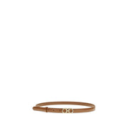 Ferragamo Beige Calf Leather Bos Taurus Thin Belt