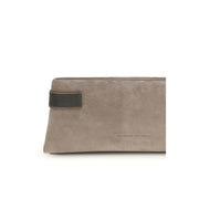 Brunello Cucinelli Gray Calf Leather Bos Taurus Clutch Bag