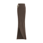 Moncler x Rick Owens Brown Cotton Long Skirt