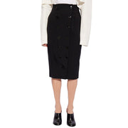Alaïa Black Elastane Midi Skirt