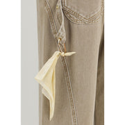 Darkpark Beige Cotton High-Waisted Jean