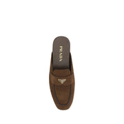 Prada Brown Calf Leather Bos Taurus Mules