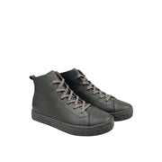 Borbonese Grey Genuine Leather Men Sneaker