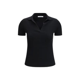 Max Mara Black Fleece Wool Polo Shirt