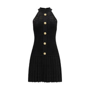 Balmain Black Viscose Cocktail Dress