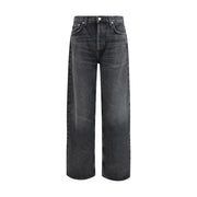 Agolde Black Cotton Straight-Leg Jeans