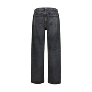Agolde Black Cotton Straight-Leg Jeans