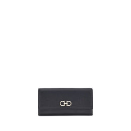 Ferragamo Black Calf Leather Bos Taurus Wallet