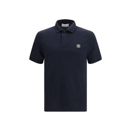 Stone Island Blue Cotton Polo Shirt