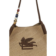 Etro Beige Raffia Shoulder Bag