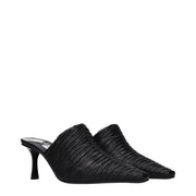 Jimmy Choo Black Leather Mid Heel Pumps