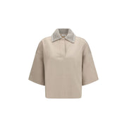 Brunello Cucinelli Beige Cotton Polo Shirt