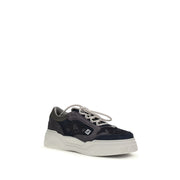 Fendi Gray Calf Leather Bos Taurus Athletic Sneakers