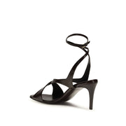 Khaite Black Calf Leather Bos Taurus Strap-On Sandals