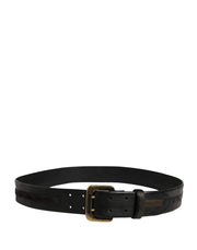 PLEIN SUD Black Leather Gold Metal Buckle Waist Women Belt