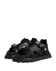 Dolce & Gabbana Black Logo Detailed Men Chunky Sandals Shoes