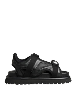 Dolce & Gabbana Black Logo Detailed Men Chunky Sandals Shoes