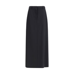 The Row Black Fleece Wool Long Skirt