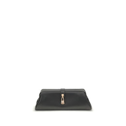 Gabriela Hearst Black Calf Leather Bos Taurus Clutch Bag