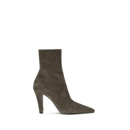 Saint Laurent Gray Calf Leather Bos Taurus Ankle Boots