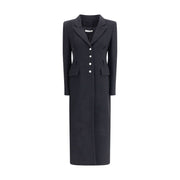 Alessandra Rich Black Fleece Wool Coat