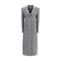 Alessandra Rich Gray Fleece Wool Coat