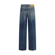 Haikure Blue Cotton Relaxed Fit Jeans