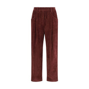 Brunello Cucinelli Bordeaux Cotton Casual Pants