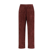 Brunello Cucinelli Bordeaux Cotton Casual Pants