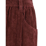 Brunello Cucinelli Bordeaux Cotton Casual Pants