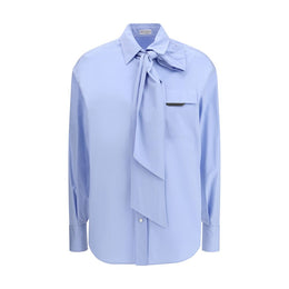 Brunello Cucinelli Blue Cotton Dress Shirt
