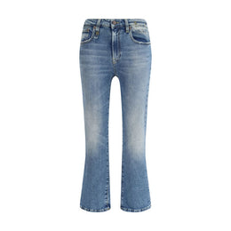 R13 Blue Cotton Flared Jeans