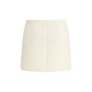 RIER White Fleece Wool Mini Skirt