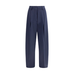 The Latest Blue Polyester Casual Pants
