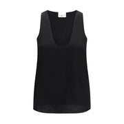 SA SU PHI Black Silk Top
