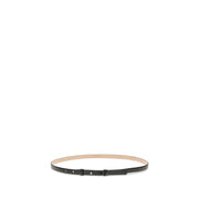 SA SU PHI Black Leather Thin Belt