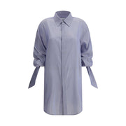 SA SU PHI Blue Silk Pattern Shirt