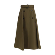 Burberry Bicolor Cotton Midi Skirt