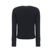 Ami Paris Black Merino Wool Sweatshirt