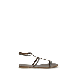 Pedro García Brown Calf Leather Bos Taurus Strap-On Sandals