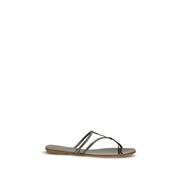 Pedro García Brown Calf Leather Bos Taurus Flat Sandals