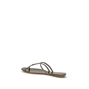 Pedro García Brown Calf Leather Bos Taurus Flat Sandals