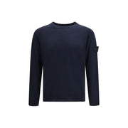 Stone Island Blue Fleece Wool Sweatshirt